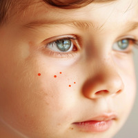 Красные точки на лице у ребенка Фото